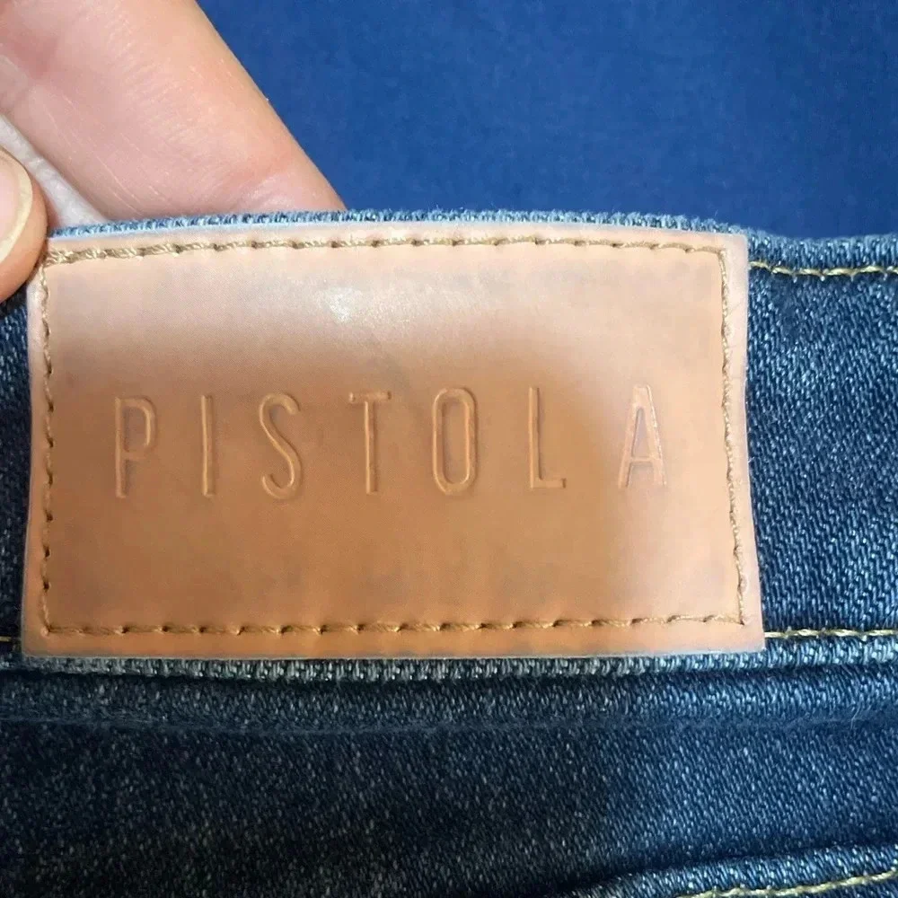 Pistola Women’s 33 Inseam 27 Dark Wash Denim Jeans Stretch Blue Skinny Cotton - Picture 8 of 13